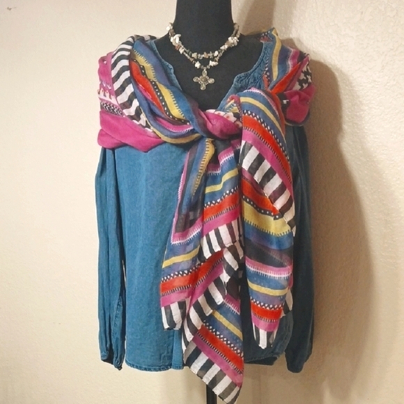 Colorful Striped Scarf - Picture 1 of 6